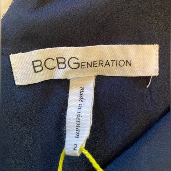 NWOT BCBGeneration Navy Blue Playsuit Checkered Jacquard Skort Romper - Picture 6 of 10